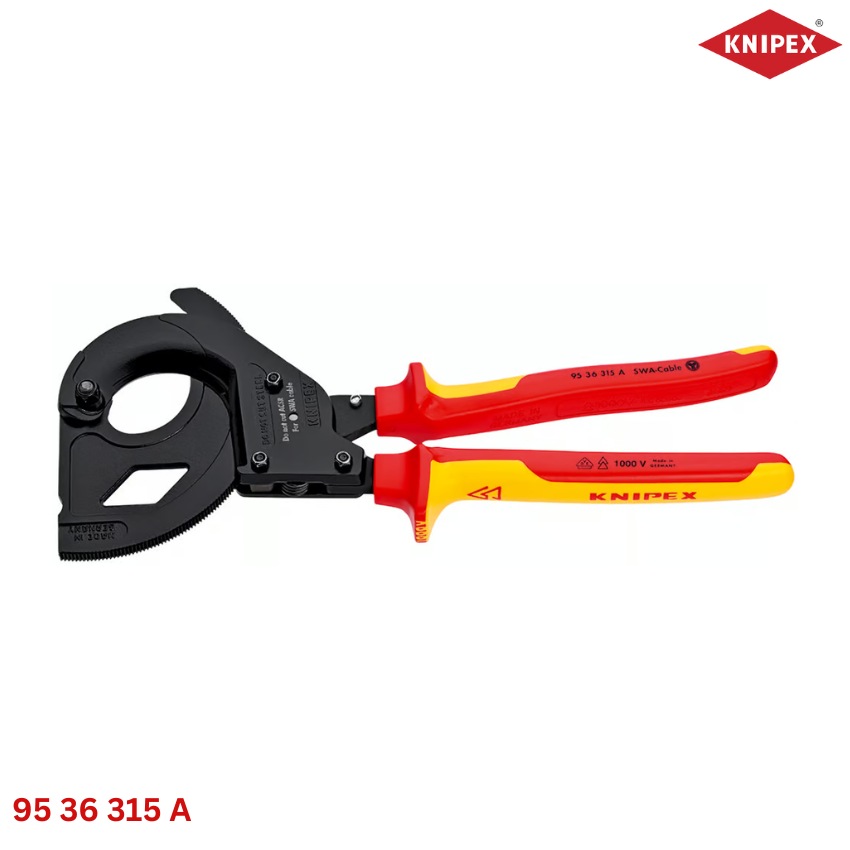 Knipex 95 36 315 A Kìm Cắt Ratchet Bánh Cóc Cáp SWA