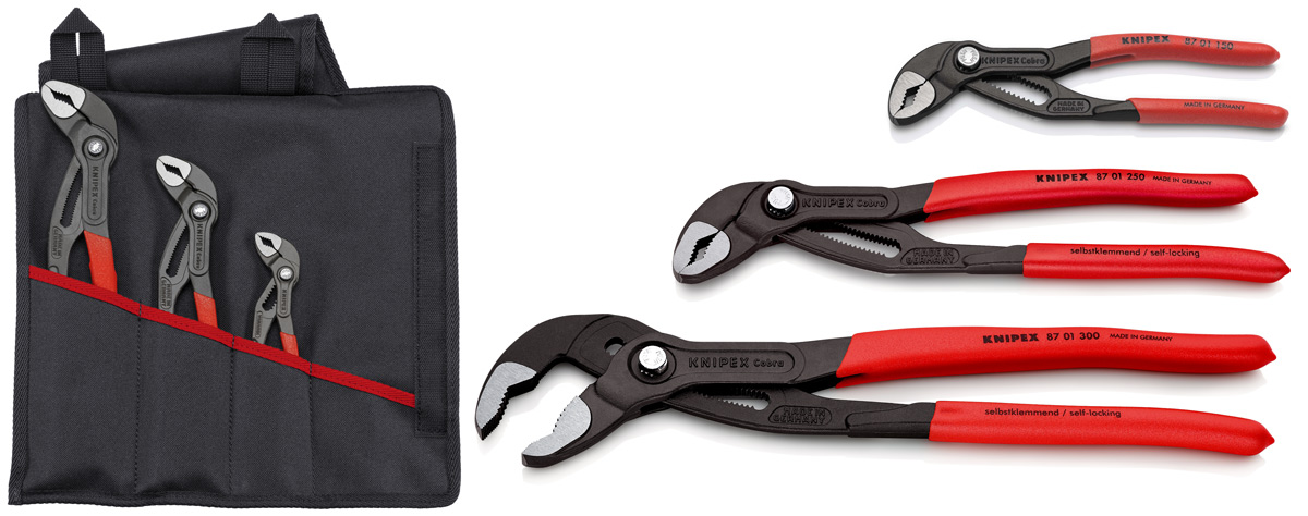 chi tiết Bộ kìm mỏ quạ 3 chiếc Knipex Cobra® model 00 19 55 S9