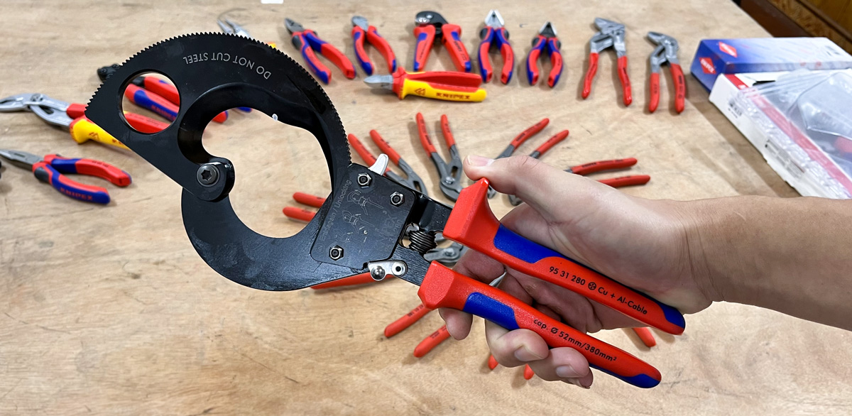 KNIPEX 95 31 280: Kìm cắt cáp nhông lõi đồng nhôm 52 mm