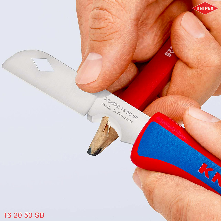 Dao gấp đa năng cho thợ điện rọc cáp Knipex 16 20 50 sb