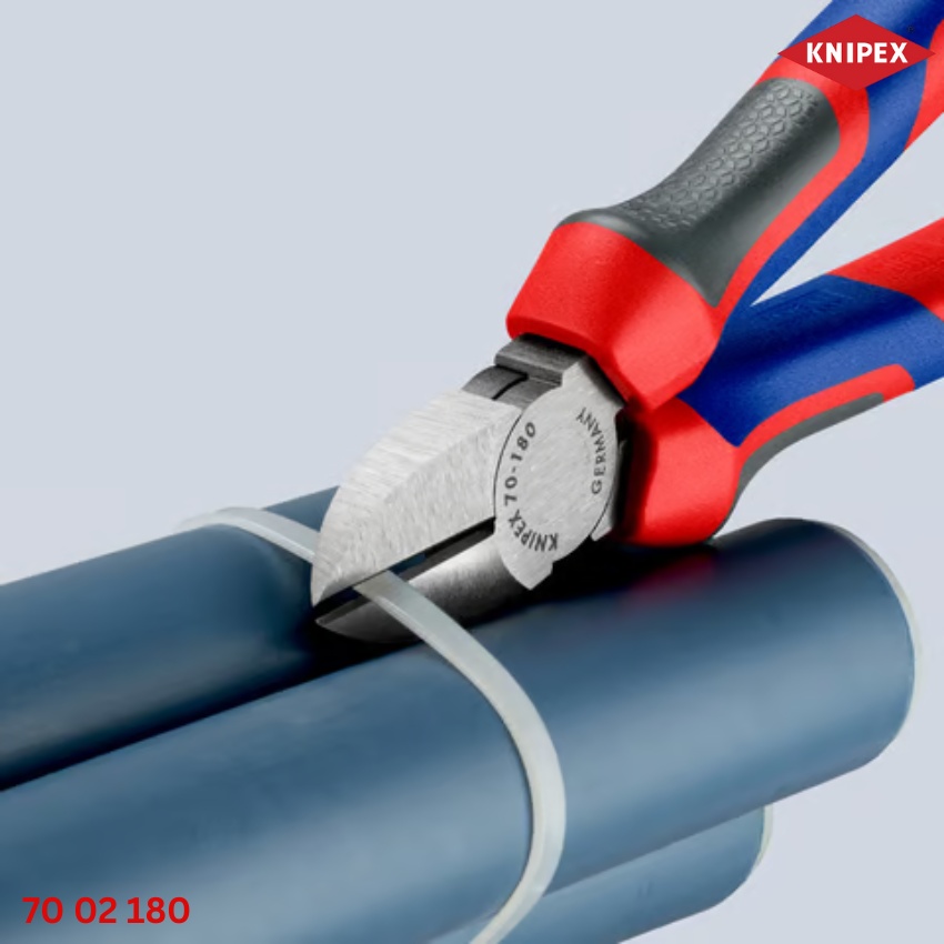 ngàm kìm Knipex 70 02 180: Kìm Cắt Mũi Thon Chiều Dài 180mm