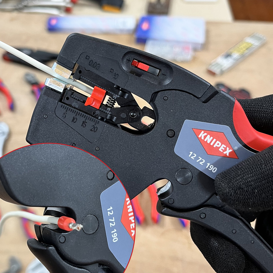 ngàm cắt tuốt kìm Knipex 12 72 190 tuốt dây tự động