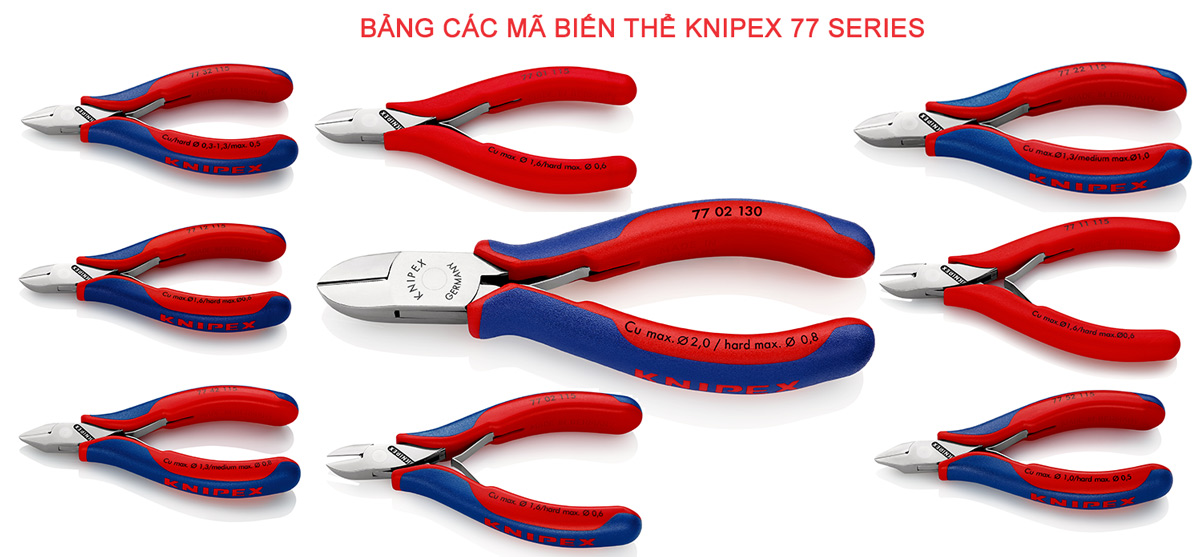 Knipex 77 Series Kìm cắt chân linh kiện điện tử Germany
