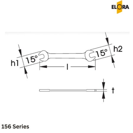 Thông số kỹ thuật Cờ lê 2 đầu miệng thân hẹp ELORA 156, hệ inch và mét