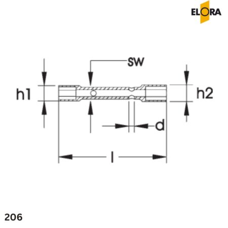 Thông số kỹ thuật Cờ lê ống tuýp ELORA 206, chuẩn DIN 896, form A