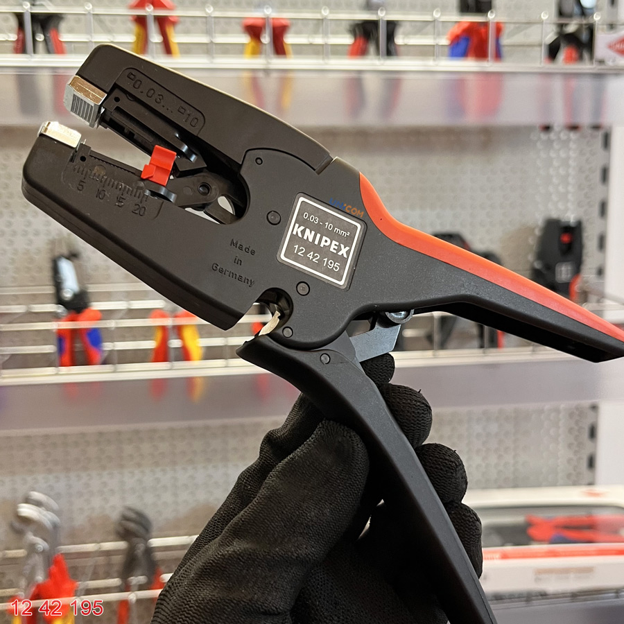 kìm knipex 12 42 195 tuốt dây điện tự động 10mm2 Germany (unitools)