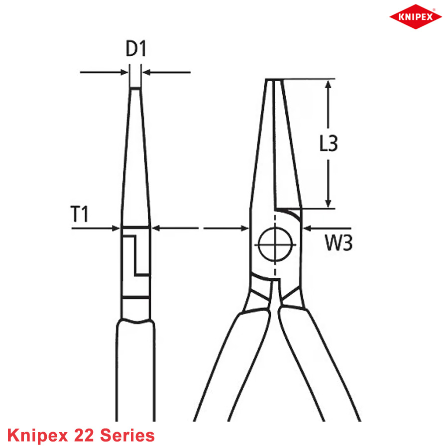 thông số Kìm đầu tròn mũi nhọn uốn dây thép Knipex 22 Series