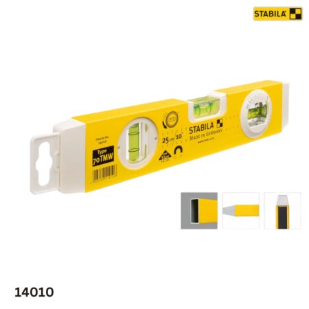 Thước nivo 25cm STABILA 14010 type 70 TMW , có từ tính, 3 bọt thủy