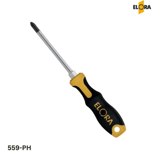 Tuốc nơ vít 4 cạnh ELORA 559-PH gốc lục lăng, thân tròn mạ niken
