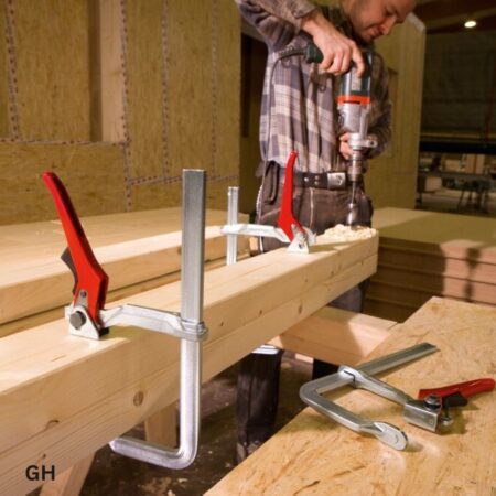 ứng dụng trong ngành mộc của Cảo kẹp nhanh chữ F BESSEY GH , kiểu bánh răng