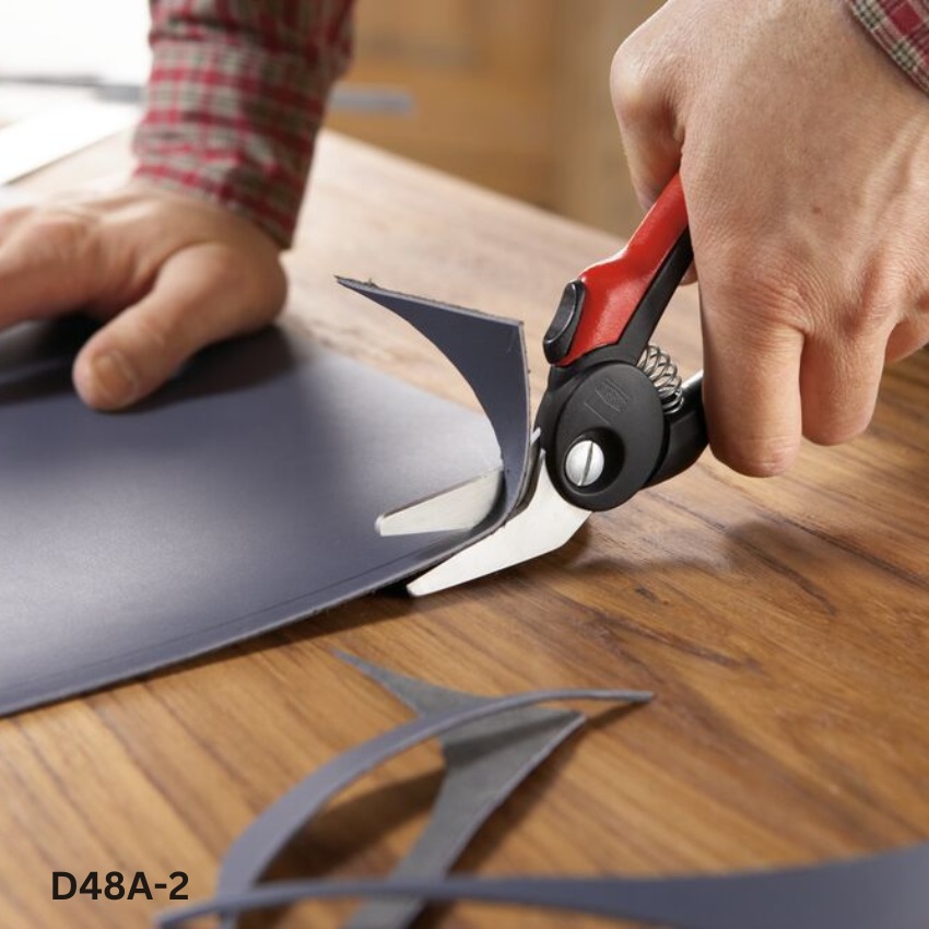 ứng dụng thực tế Kéo inox BESSEY D48A-2, lưỡi cắt nghiêng dài 36mm, cán nhựa