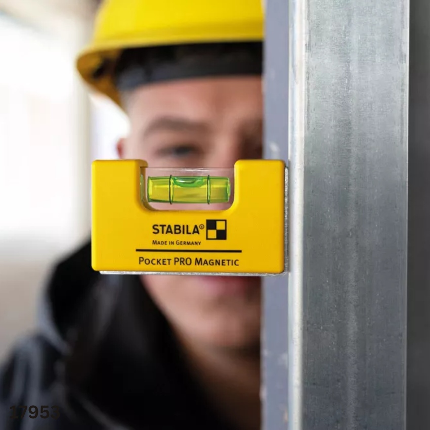 ứng dụng Thước thủy đường ống Stabila 17953, dài 7cm, đế chữ V có từ tính