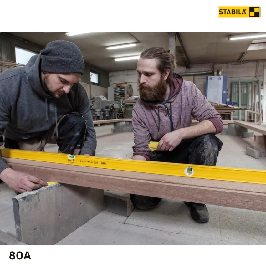 ứng dụng Thước thủy STABILA 80A, từ 30-150cm, 2 bọt thủy