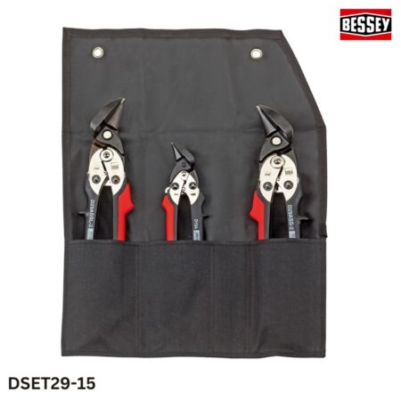 ứng dụng Bộ kéo cắt tôn 3 cây, bo cong trái-phải kèm túi vải BESSEY DSET29-15