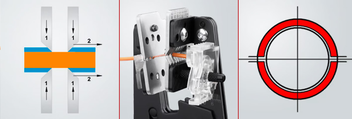 mô tả cách tuốt dây kìm knipex 12 12 10