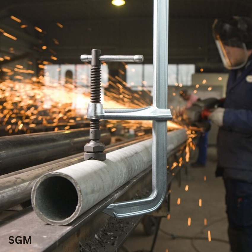 ứng dụng Cảo chữ F kẹp kim loại BESSEY SGM, lực kẹp 12000N