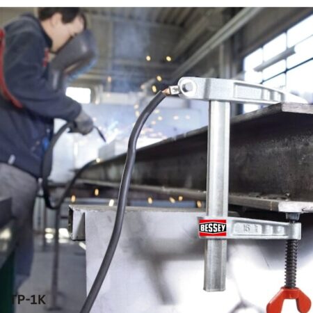 ứng dụng Cảo chữ F nối đất bằng gang dẻo, hàn cắt kim loại BESSEY TP-1K