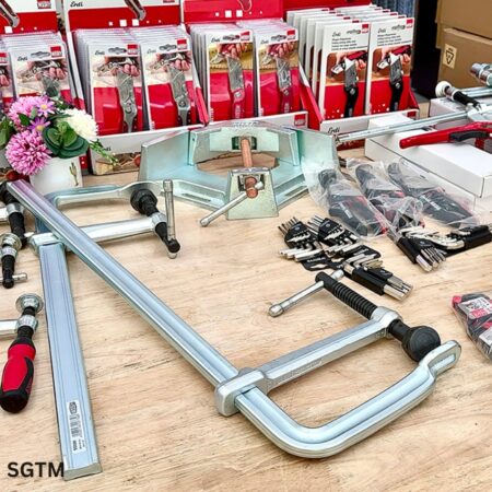 thông số Cảo chữ F với ngàm kẹp sâu, má kẹp nghiêng 35 độ BESSEY SGTM