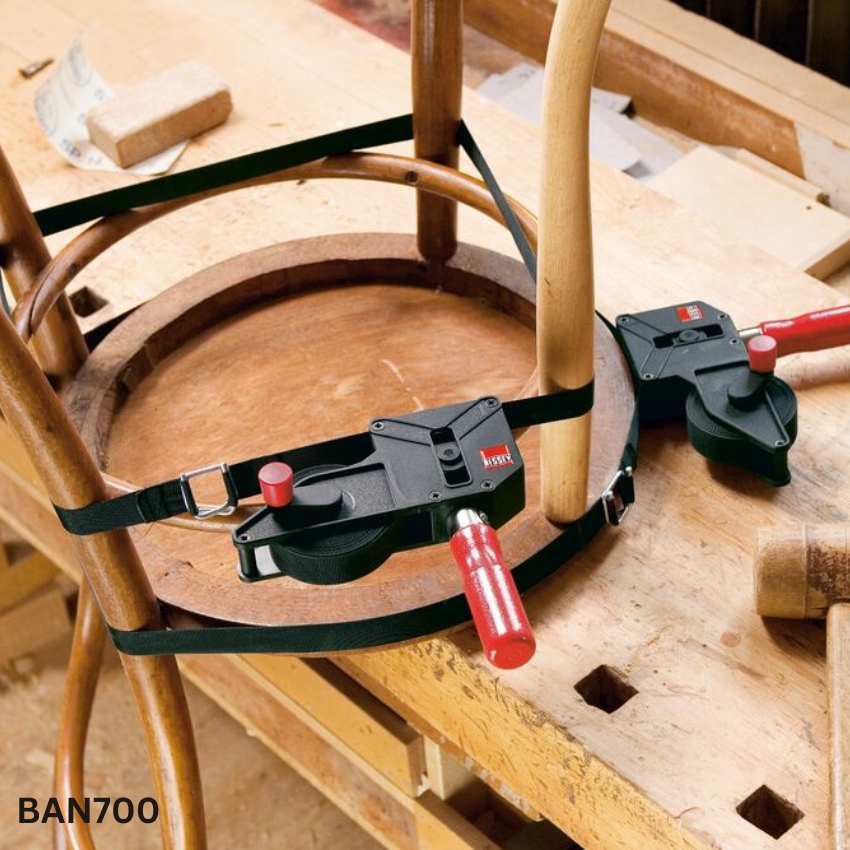 ứng dụng Cảo dây kẹp làm mộc BESSEY, kẹp đa góc, khung vuông BAN700