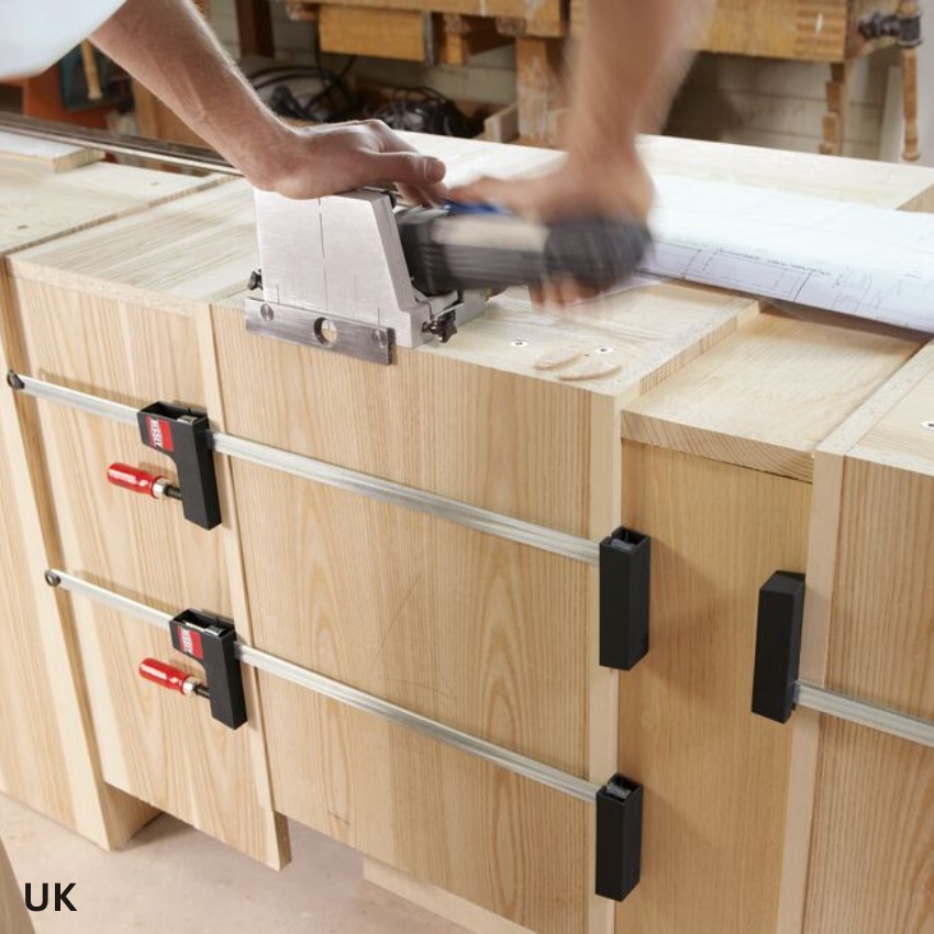 ứng dụng Cảo kẹp gỗ ngàm song song, 1500N BESSEY UK UniKlamp