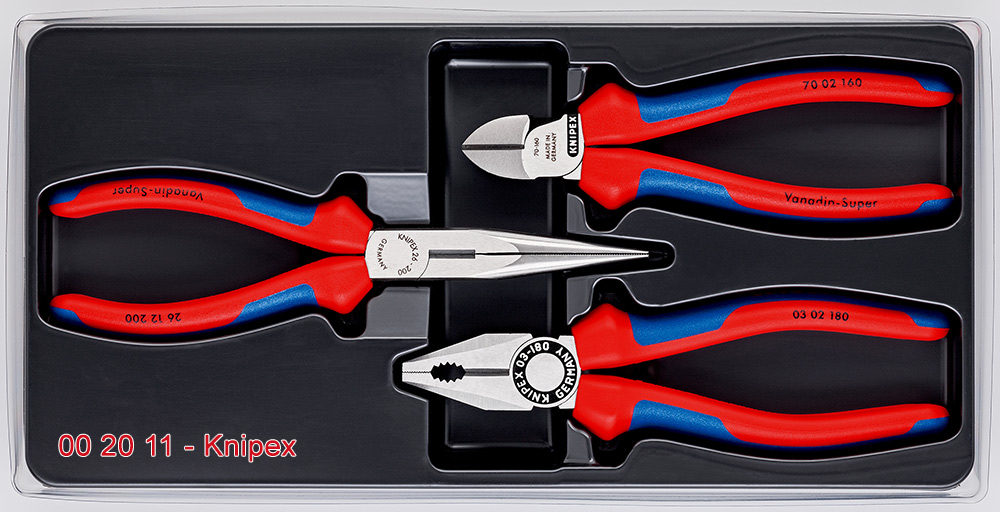 Chi tiết Bộ kìm 3 cây Knipex 00 20 11 made in Germany
