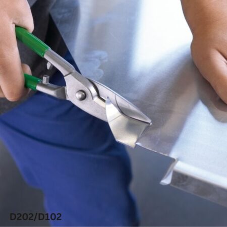 ứng dụng Kéo cắt tôn , tấm kim loại dày 1.0mm BESSEY D202/D102