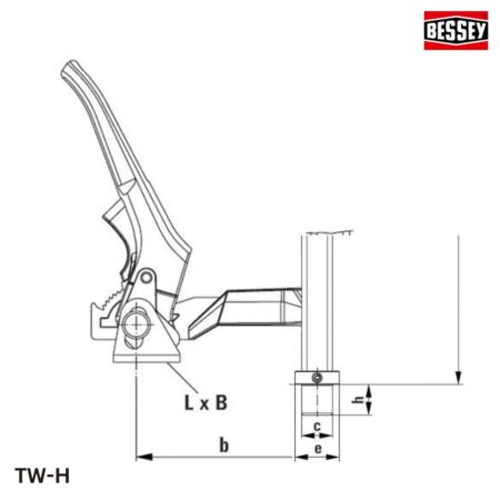thông số Kẹp phôi bàn hàn, lực kẹp 3000-5000N BESSEY TW-H