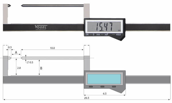 hông số Thước cặp điện tử đo đĩa phanh 206022, thang đo 80mm
