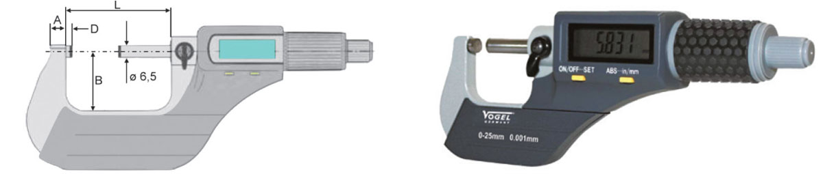 thông số Panme điện tử đo ngoài Vogel Germany 23106