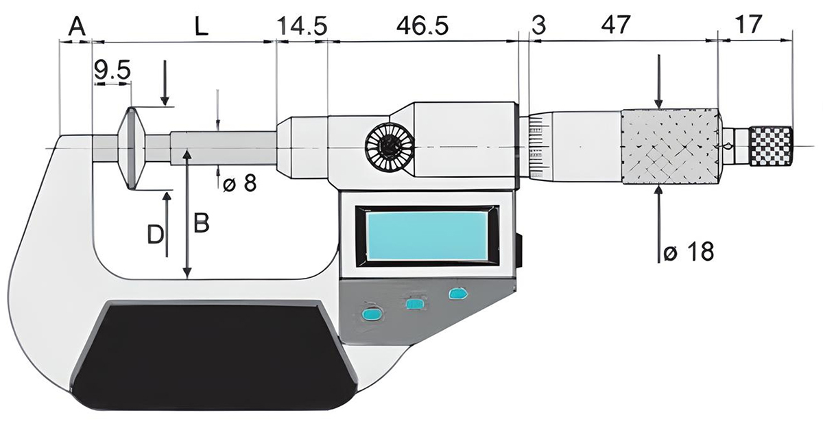 thông số Panme điện tử đo ngoài Vogel Germany 231171, chuẩn IP40