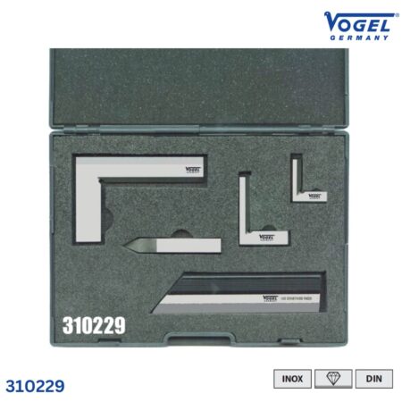 dặc tính Bộ thước eke kỹ thuật Vogel 310229, 5 chi tiết trong vali chuyên dụng