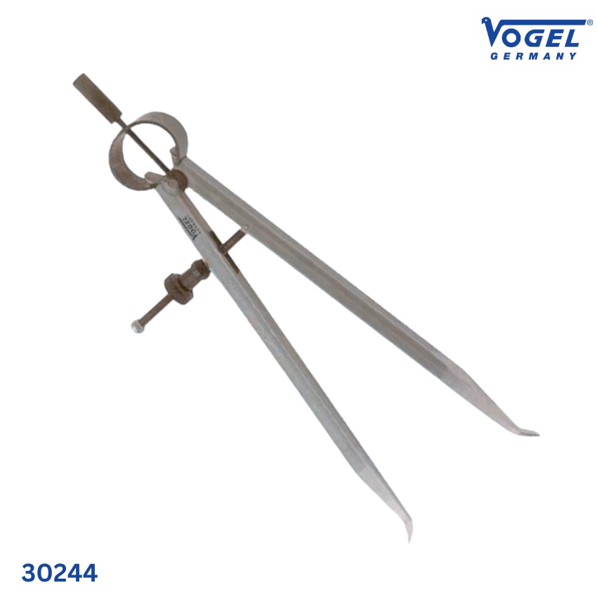 đặct tính Compa kỹ thuật Vogel 30244, có vít điều chỉnh, mũi cong liền thân