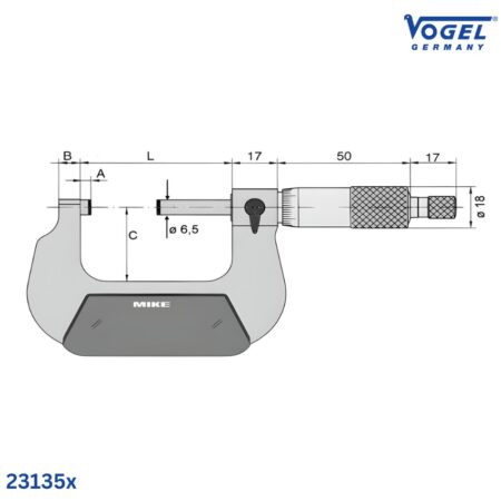 thông số Panme cơ đo ngoài Vogel Germany 23135x,