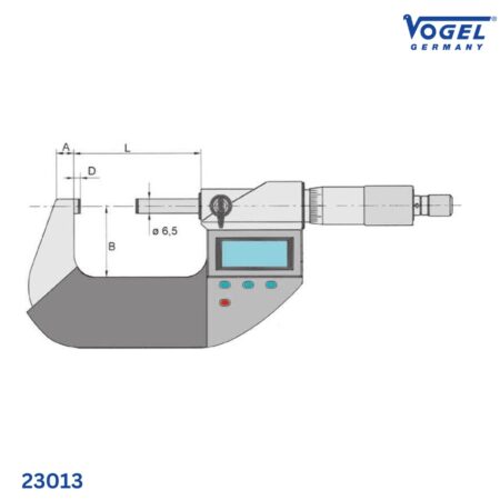 thông số Panme điện tử đo ngoài Vogel Germany 23013, chuẩn IP65