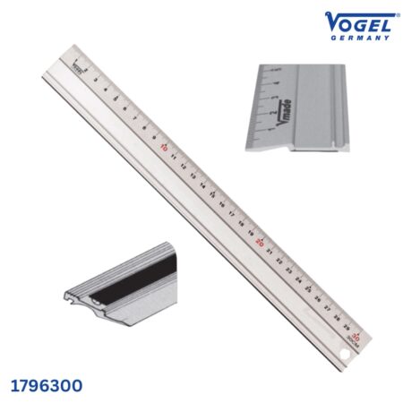 thông số Thước nhôm thẳng vát mép Vogel 1796300, dùng cho trường học, DIY