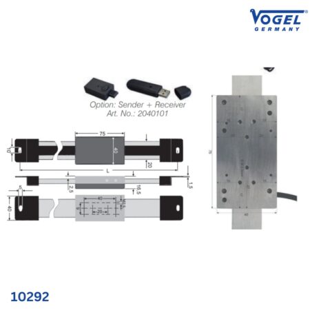 thông số Thước đo hành trình ngang dọc Vogel 10292, ray inox, chỉ thị LCD, IP67
