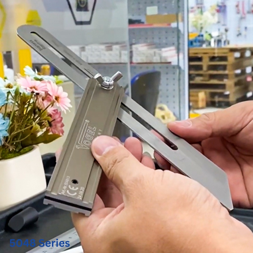 ứng dụng Thước eke chỉnh góc Vogel 50485, cho thợ mộc, kết cấu kim loại