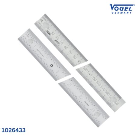 đặc tính Thước lá bản rộng Vogel 1026433, từ tính, vạch chia mm/inch trước sau