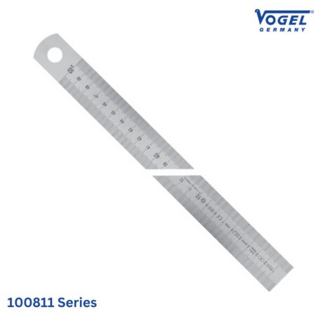 đặc tính Thước lá inox type A 100811 Series Vogel, vạch chia đọc từ Trái qua phải khắc laser