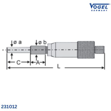 thông số Panme cơ đo sâu 231012, 0-25mm Vogel