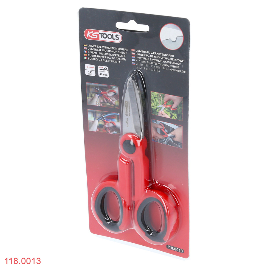 đóng gói Kéo cắt gioăng lưỡi thép không gỉ 43 mm KS Tools 118.0013