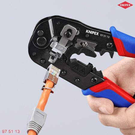 ứng dụng Knipex 97 51 13 Kìm bấm cos mạng đa năng RJ 45 (1)