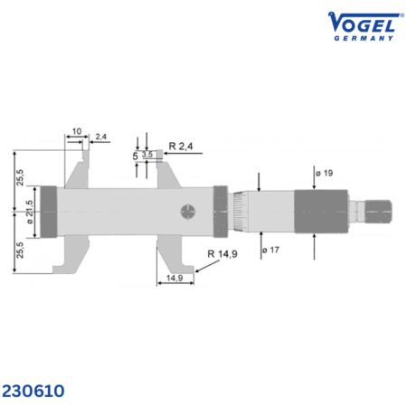thông số Thước panme đo trong VOGEL Germany 230610