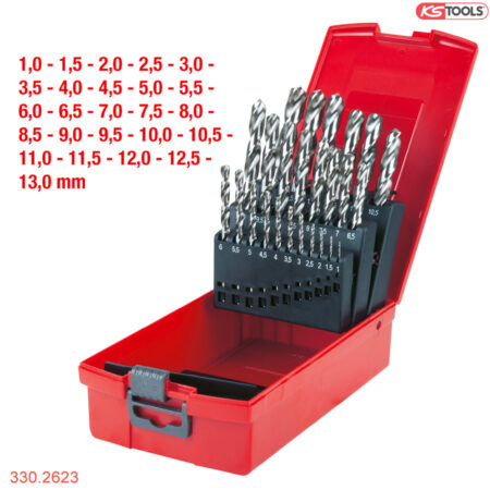 Bộ mũi khoan xoắn HSS-G 1-13 mm 25 pcs KS Tools