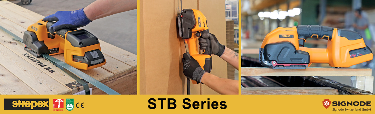 ứng dụng máy đóng đai nhựa PET cầm tay STB series Swiss made