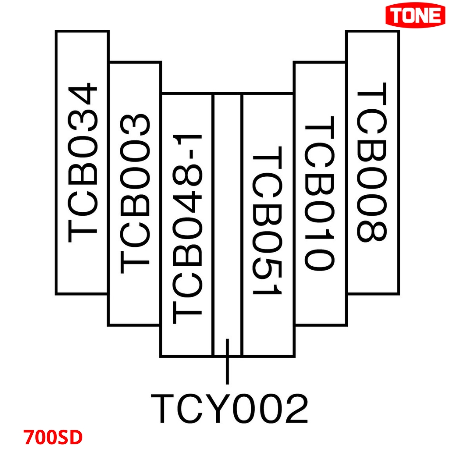 TONE 700SD Hộp đồ nghề sửa chữa 1/2inch 53 chi tiết - Ảnh 3