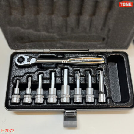 TONE H2072 Bộ bit socket lục giác 9 pcs đầu vuông 1/4