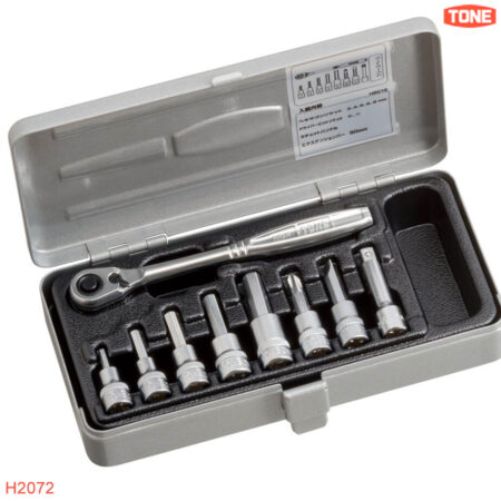 ảnh TONE H2072 Bộ bit socket lục giác 9 pcs đầu vuông 1/4"