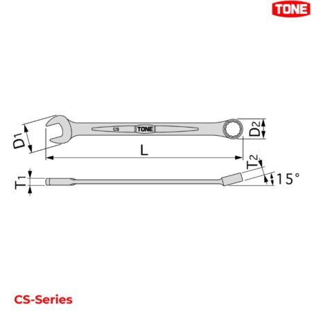 TONE CS Series Cờ lê vòng miệng hệ mét (CS-5.5 → CS-50)