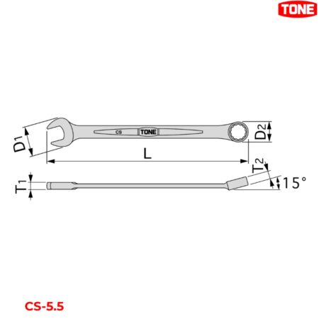 TONE CS-07 Cờ lê vòng miệng 7 mm